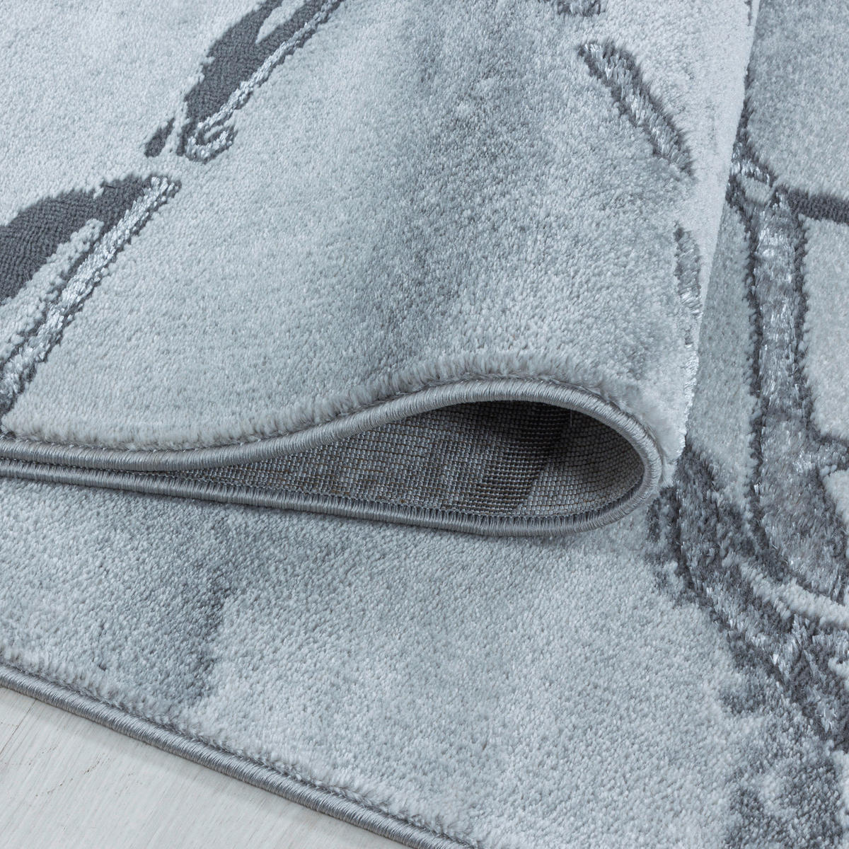 WEBTEPPICH 80/250 cm Naxos 3815 silber Silberfarben  - Silberfarben, Design, Textil (80/250cm)