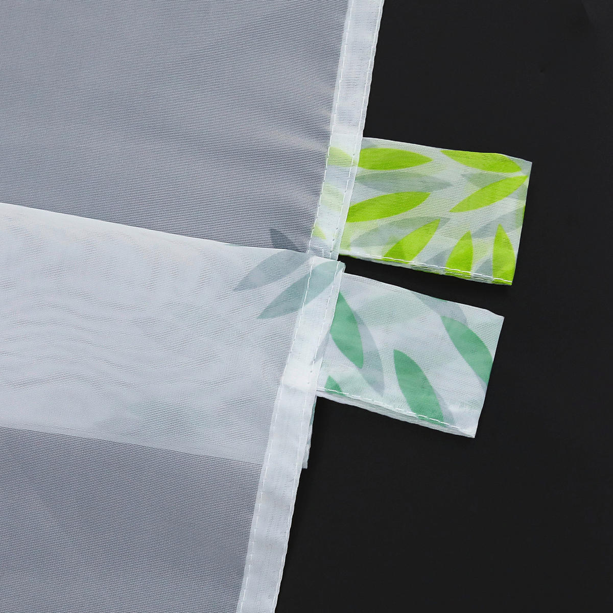 KURZGARDINE   90/60 cm   - Weiß/Hellgrün, Basics, Textil (90/60cm) - Joyswahl