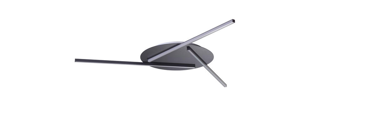 LED-DECKENLEUCHTE Dual  Smart 120/5,5 cm   - Anthrazit, Design, Metall (120/5,5cm) - BOPP