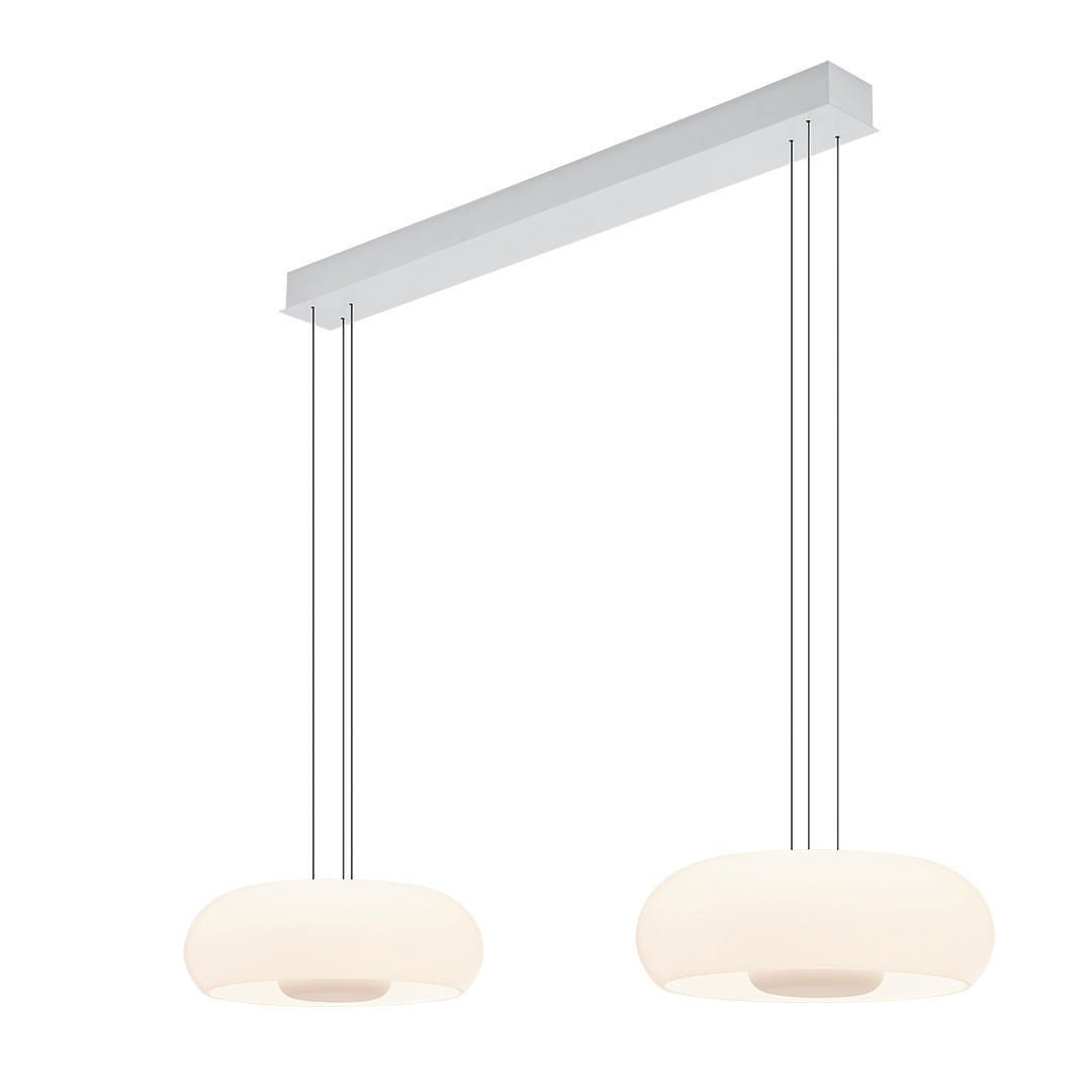 LED-HÄNGELEUCHTE Siena 110 cm   - Weiß Hochglanz, Design, Glas (110cm) - Hell