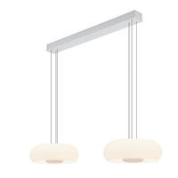 LED-HÄNGELEUCHTE Siena 110 cm   - Weiß Hochglanz, Design, Glas (110cm) - Hell