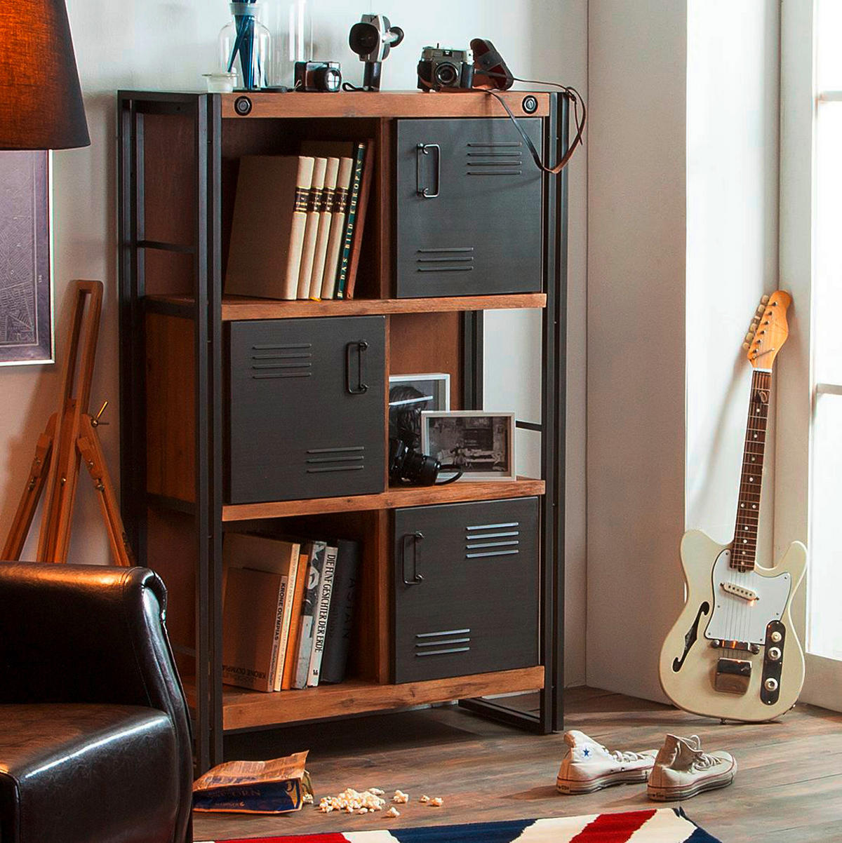 HIGHBOARD  in 90/140/35 cm  - Anthrazit/Schwarz, Trend, Holz/Metall (90/140/35cm) - home24