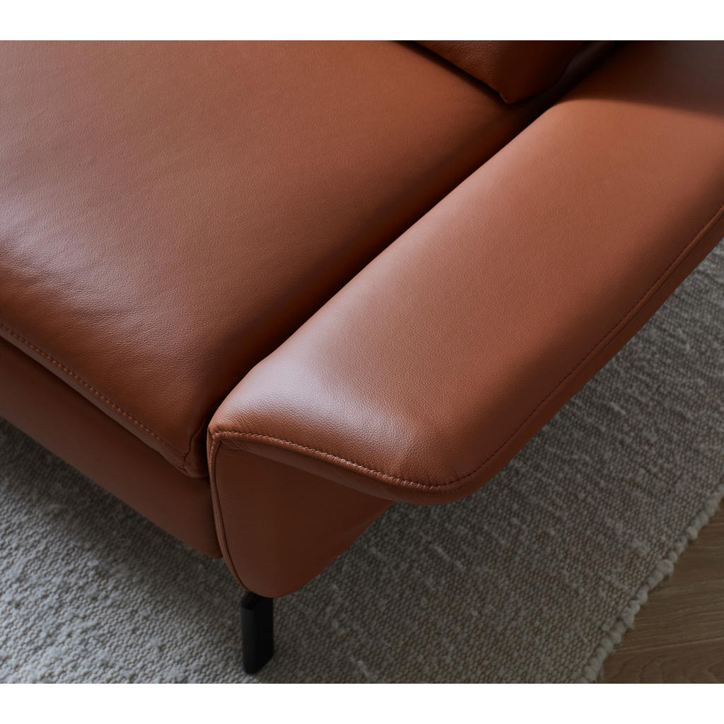 Thumbnail - Beldomo Premium Ecksofa Beldomo premium, Rotbraun, Leder, Echtleder, Rindleder, 4-Sitzer, nicht einzeln stellbar, Ecktei...