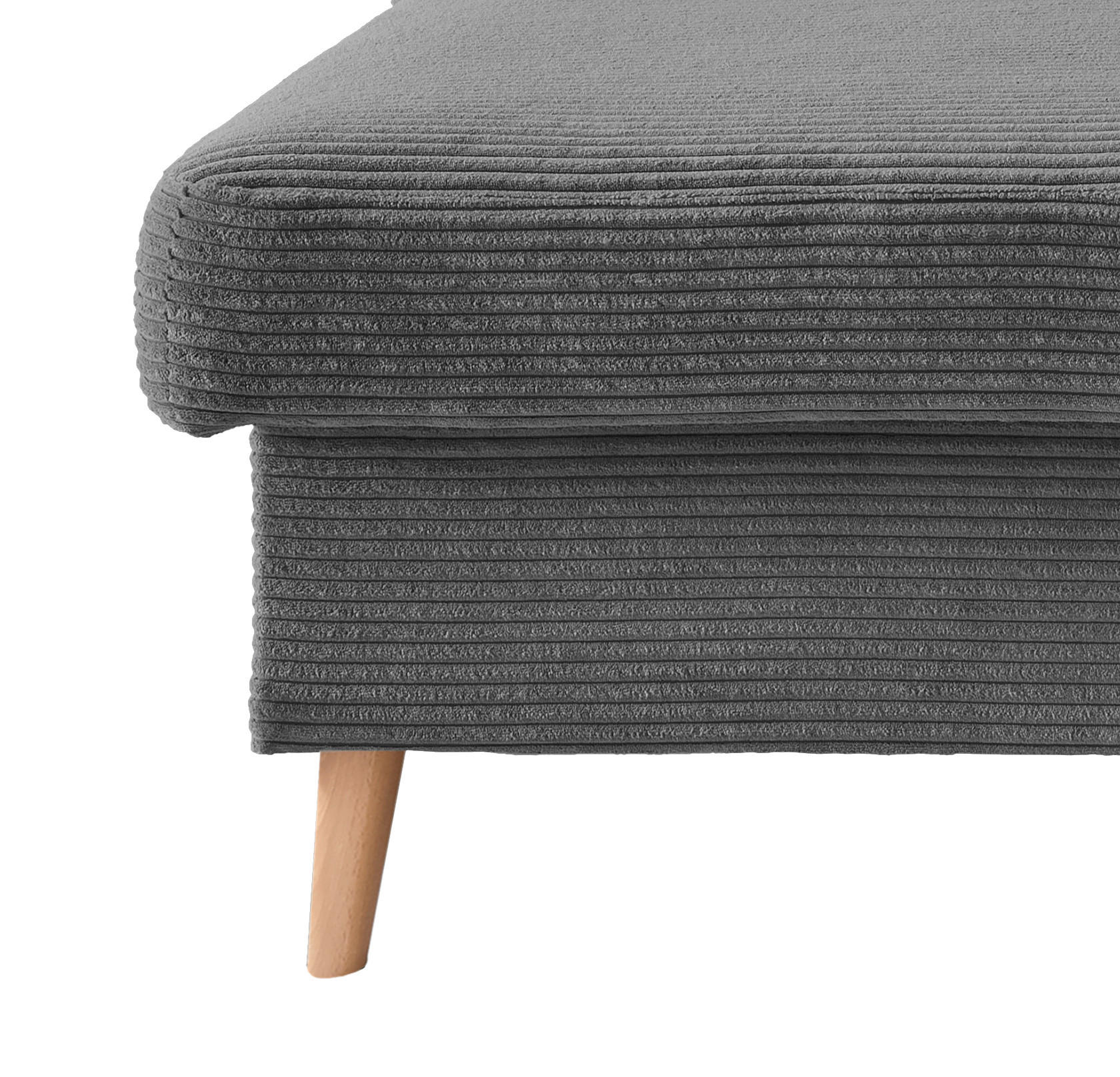 ECKSOFA in Cord Grau  - Naturfarben/Grau, Design, Holz/Textil (150/228cm) - P & B