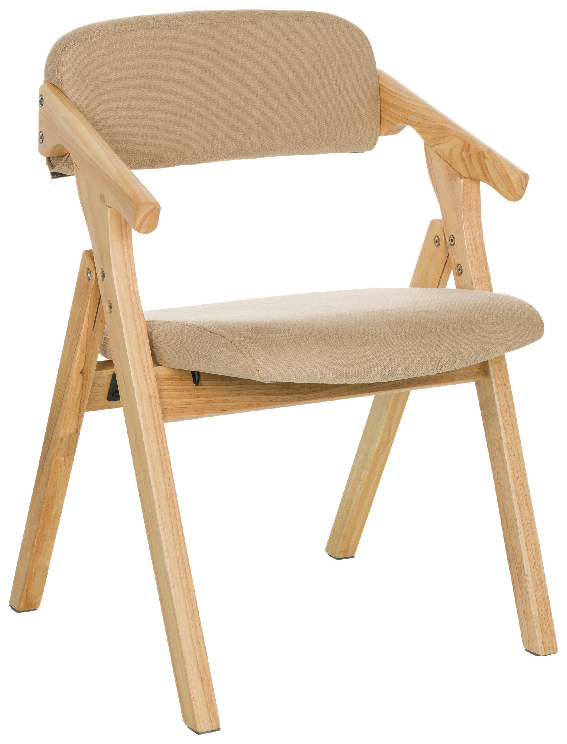 ŽIDLE S PODRUČKAMI, béžová - béžová, Basics, dřevo/textil (53/79/55cm) - MID.YOU