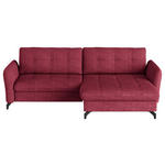 ECKSOFA in Flachgewebe, Leinenoptik Rot  - Rot/Schwarz, Design, Textil/Metall (242/170cm) - Xora