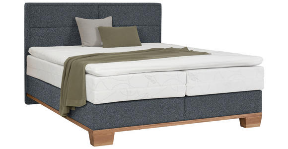 BOXSPRINGBETT 160/200 cm  in Eichefarben, Dunkelgrau  - Eichefarben/Dunkelgrau, Natur, Holz/Textil (160/200cm) - Valnatura