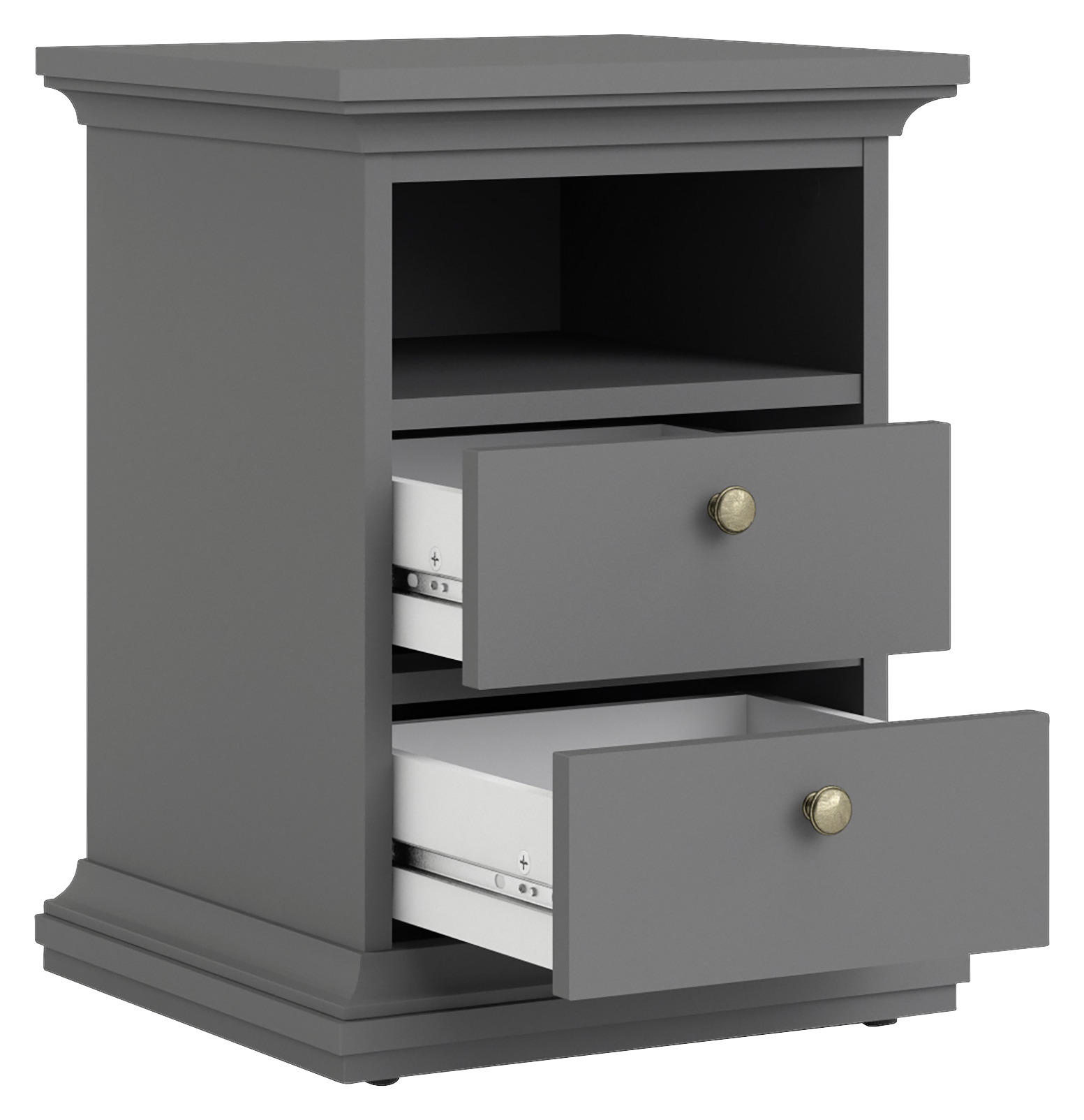 SÄNGBORD i grå  - mässingsfärgad/grå, Design, metall/träbaserade material (43,6/58,8/40cm) - Best Price