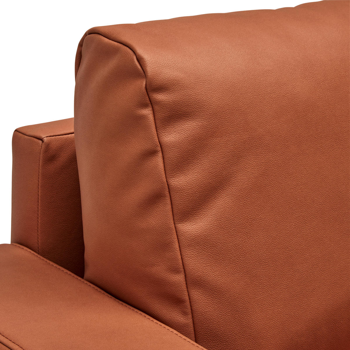 2-SITZER-SOFA in Lederlook (vegan) Cognac  - Cognac/Rostfarben, Modern, Textil/Metall (150/85/92cm) - MID.YOU