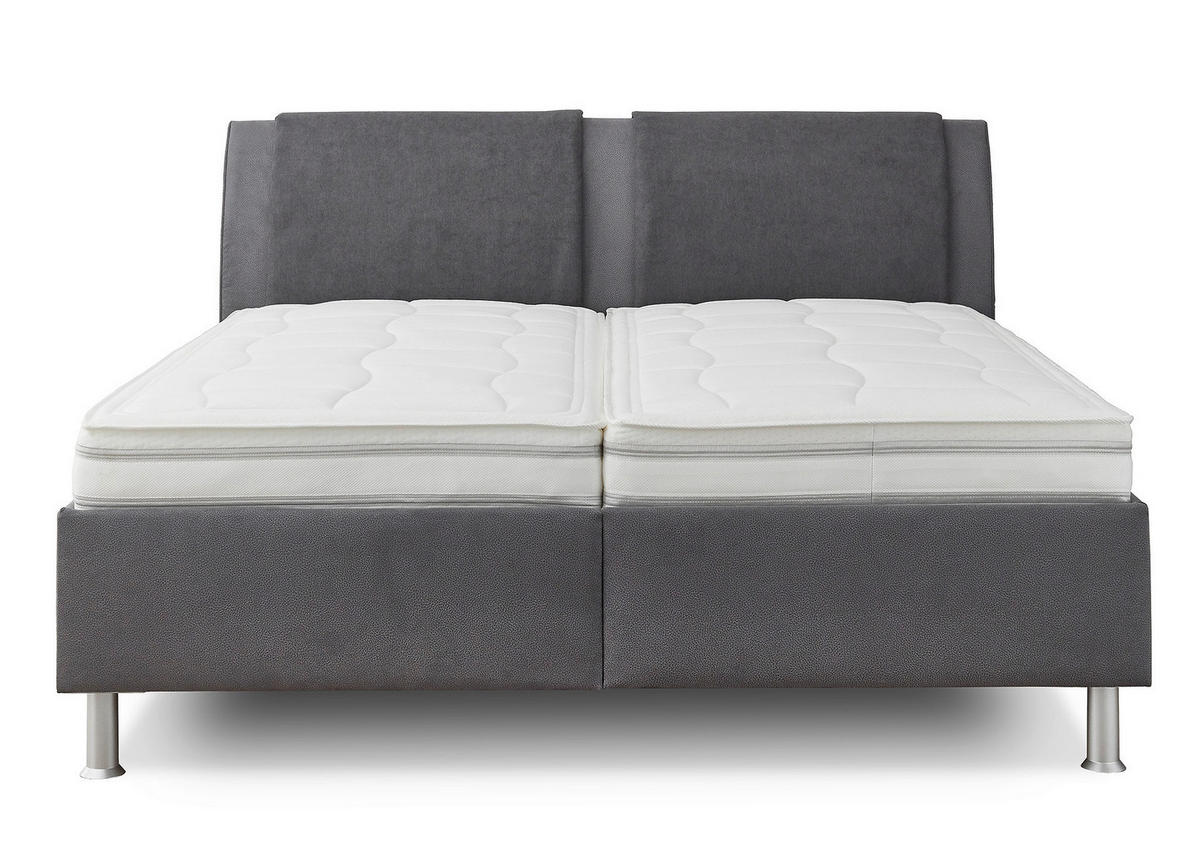 POSTEL BOXSPRING, 180/200 cm, šedá - šedá/barvy stříbra, Design, kompozitní dřevo/textil (180/200cm) - Beldomo - Sleep