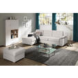 ECKSOFA in Flachgewebe Creme  - Chromfarben/Creme, KONVENTIONELL, Textil/Metall (176/285cm) - Novel