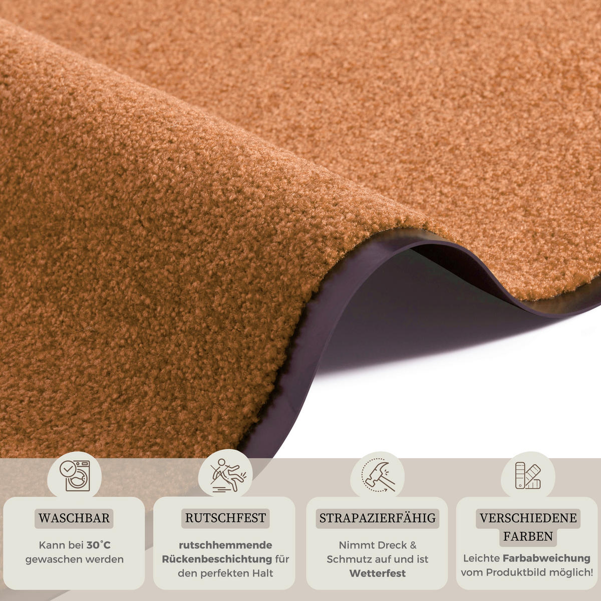 SCHMUTZFANGMATTE  120/180 cm  Dunkelorange  - Dunkelorange, Basics, Kunststoff/Textil (120/180cm)