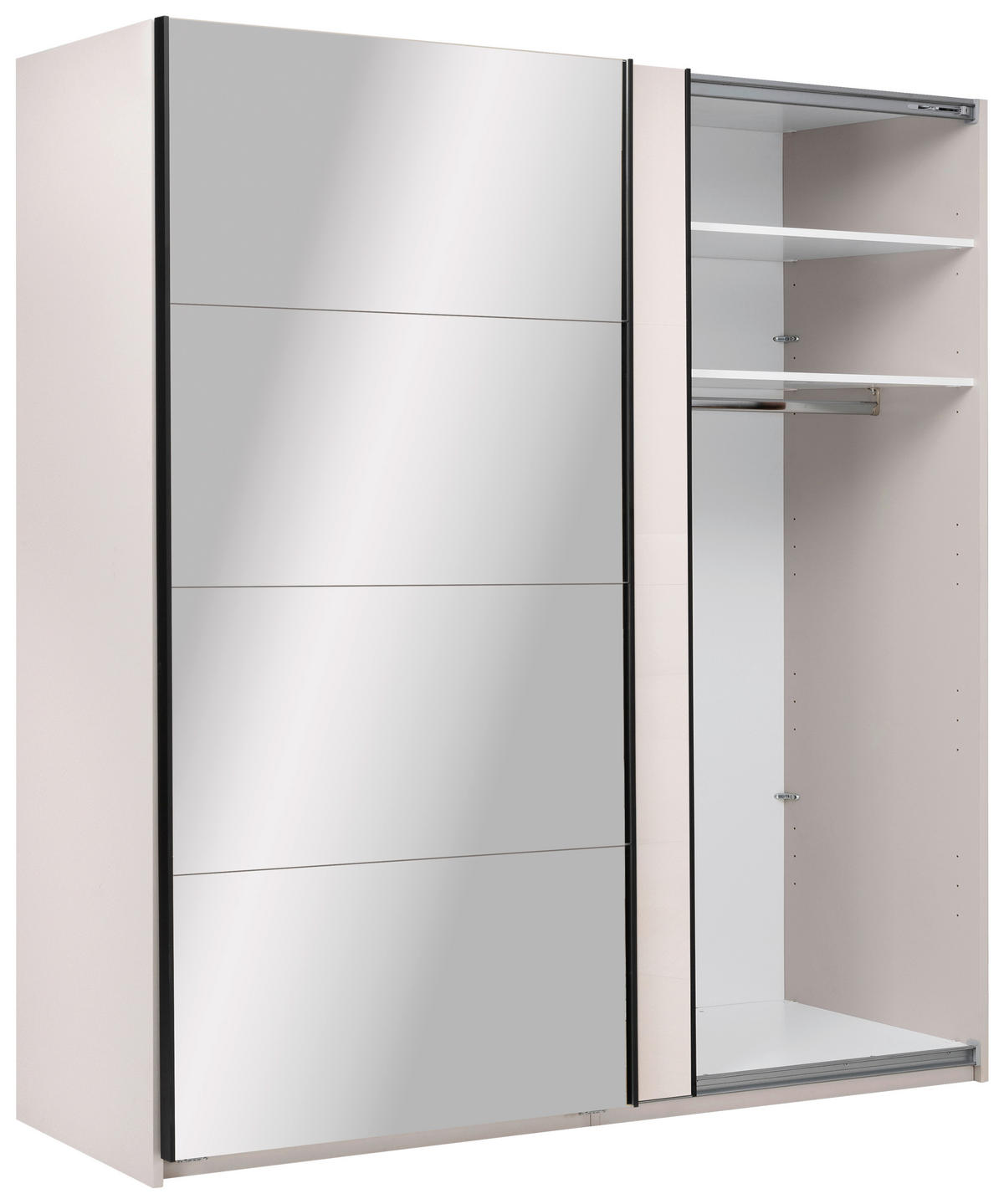 SCHIEBETÜRENSCHRANK 200/210/62 cm 2-türig Kaschmir  - Kaschmir/Schwarz, MODERN, Holzwerkstoff/Metall (200/210/62cm) - MID.YOU