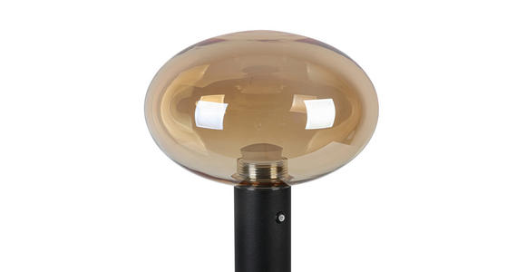 AKKU-TISCHLEUCHTE 20/42 cm  - Bernsteinfarben/Schwarz, Design, Glas/Kunststoff (20/42cm) - Dieter Knoll