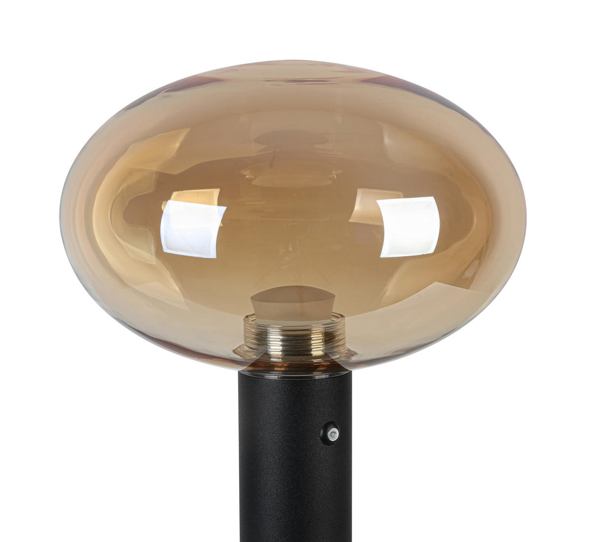 AKKU-TISCHLEUCHTE 20/42 cm  - Bernsteinfarben/Schwarz, Design, Glas/Kunststoff (20/42cm) - Dieter Knoll