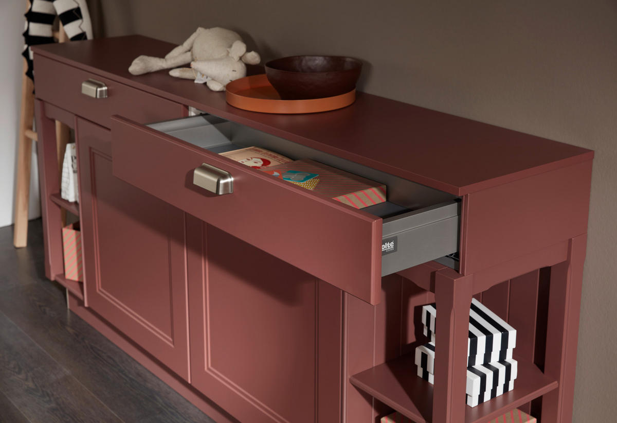 EINBAUKÜCHE WINDSOR LACK  - Rot/Weiß, Design, Holzwerkstoff/Kunststoff - Nolte Küchen