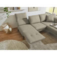 ECKSOFA  in Flachgewebe Sandfarben  255-365/175-224 cm  - Sandfarben/Schwarz, Design, Textil/Metall (255-365/175-224cm) - Dieter Knoll