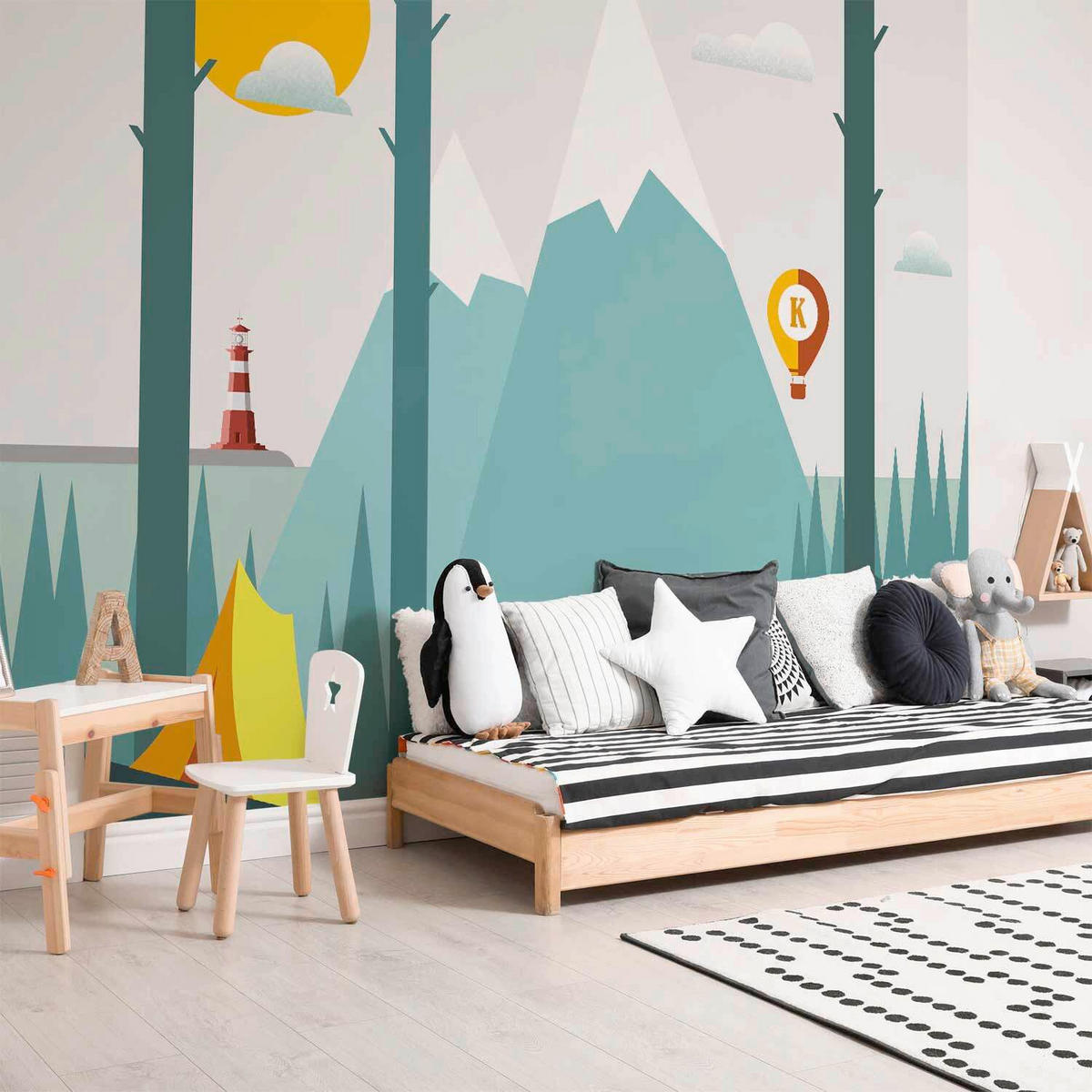 FOTOTAPETE  - Blau/Weiß, LIFESTYLE, Textil (400/280cm) - artgeist