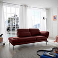 RÉCAMIERE in Echtleder Rot  - Chromfarben/Rot, Design, Leder/Metall (209/85-109/95-16cm) - Dieter Knoll
