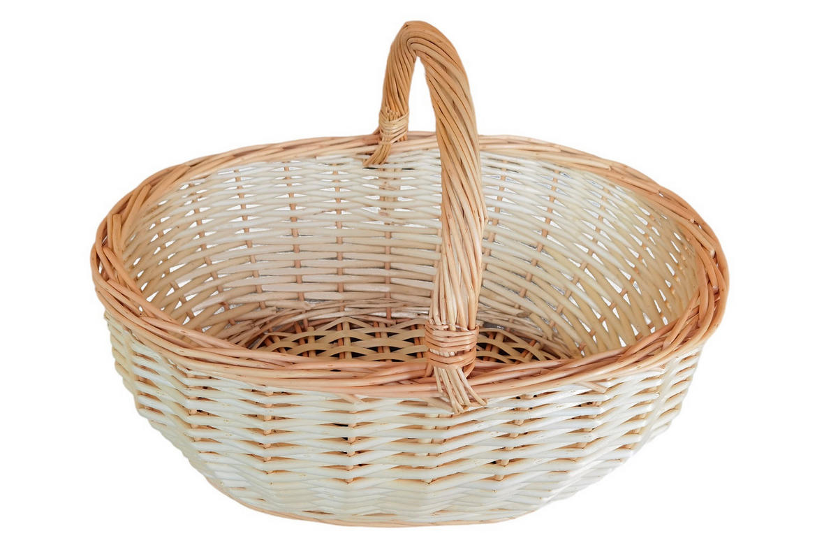 EINKAUFSKORB  - Weiß, Natur, Holz (46/34/20(32)cm)