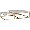 COUCHTISCH in Holzwerkstoff 75/75/27 cm  - Weiss/Goldfarben, Konventionell, Holzwerkstoff/Metall (75/75/27cm) - MID.YOU