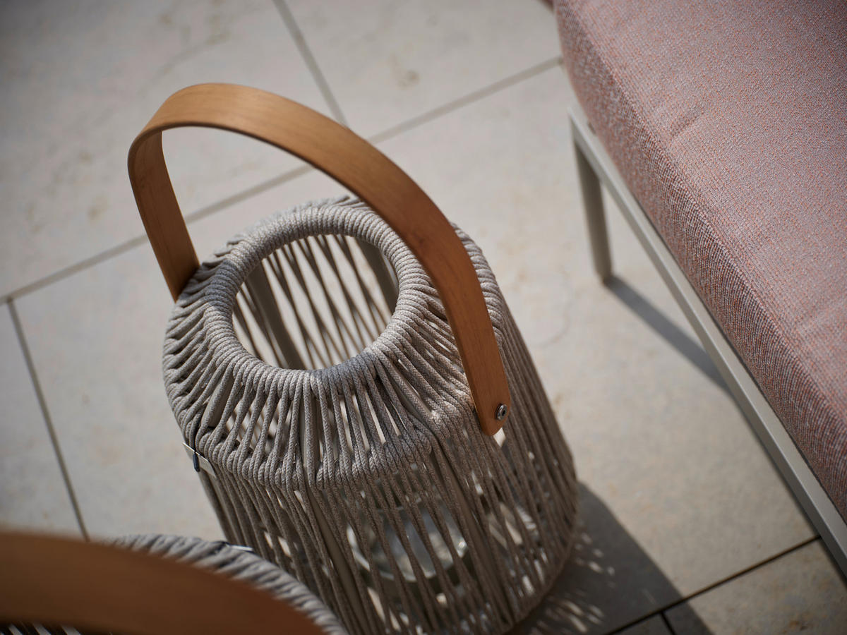 LED-LATERNE - Greige/Anthrazit, Basics, Glas/Holz (30/39/30cm) - Stern