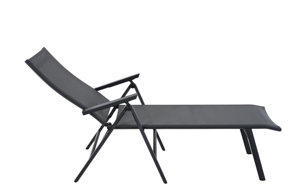 GARTENLIEGE 63/99,5/182,5 cm  - Anthrazit, Basics, Kunststoff/Metall (63/99,5/182,5cm) - Siena Garden