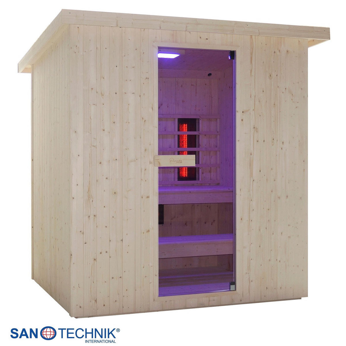 INFRAROTKABINE für 4-6 Personen Lahti  - Fichtefarben, KONVENTIONELL, Holz (198/181,5/202,2cm) - Sanotechnik