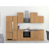 KÜCHENBLOCK 310 cm   in Buchefarben  - Edelstahlfarben/Beige, MODERN, Holzwerkstoff/Kunststoff (310cm) - FlexWell