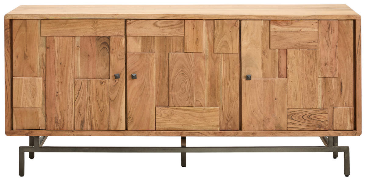 SIDEBOARD 175/80/45 cm  - mörkgrå/akaciefärgad, Natur, metall/trä (175/80/45cm) - MID.YOU