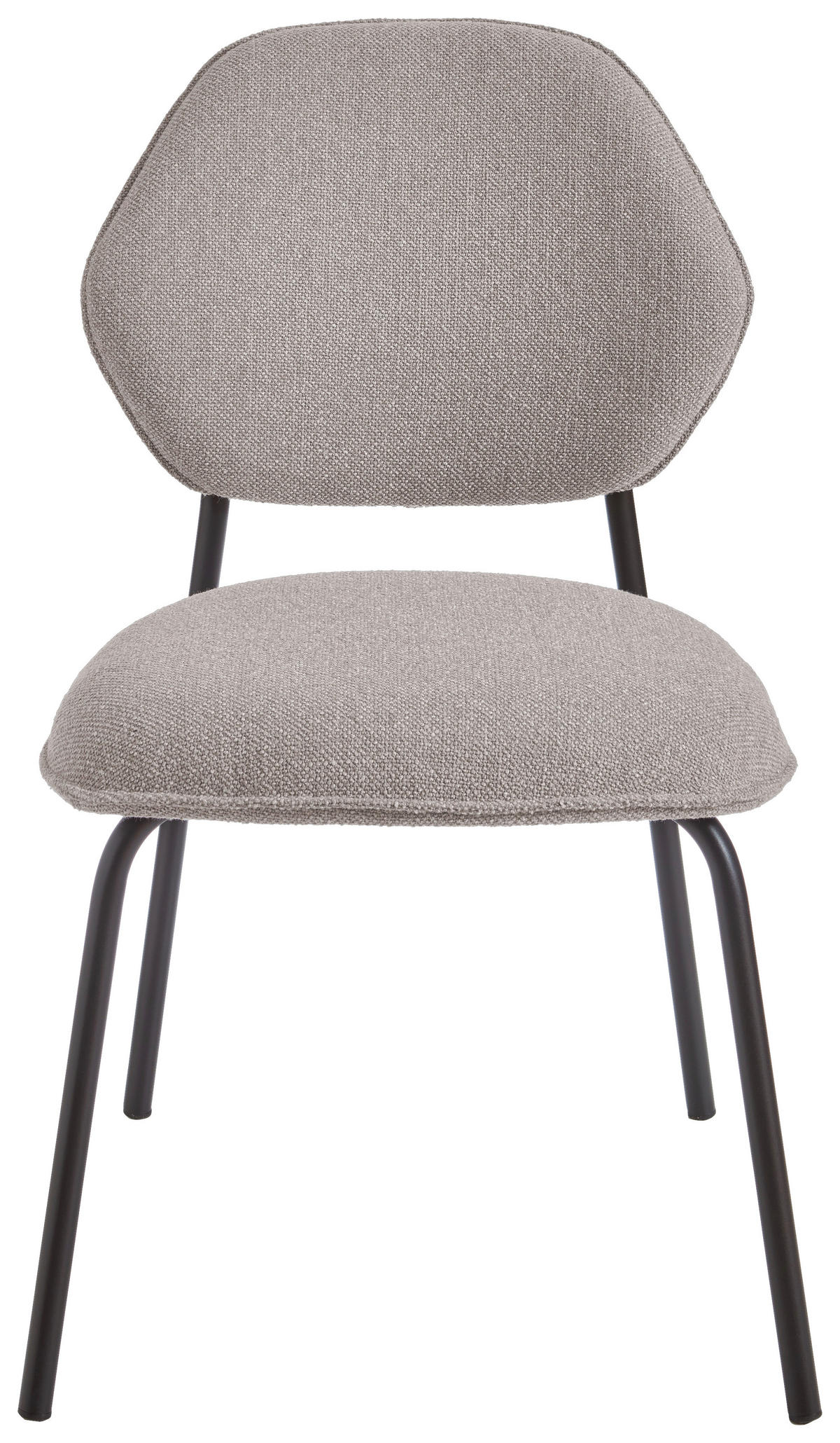 STUHL  Stoffauswahl, stapelbar Bouclé  - Kaschmir/Schwarz, Basics, Textil/Metall (51/85/63cm) - Celina Home