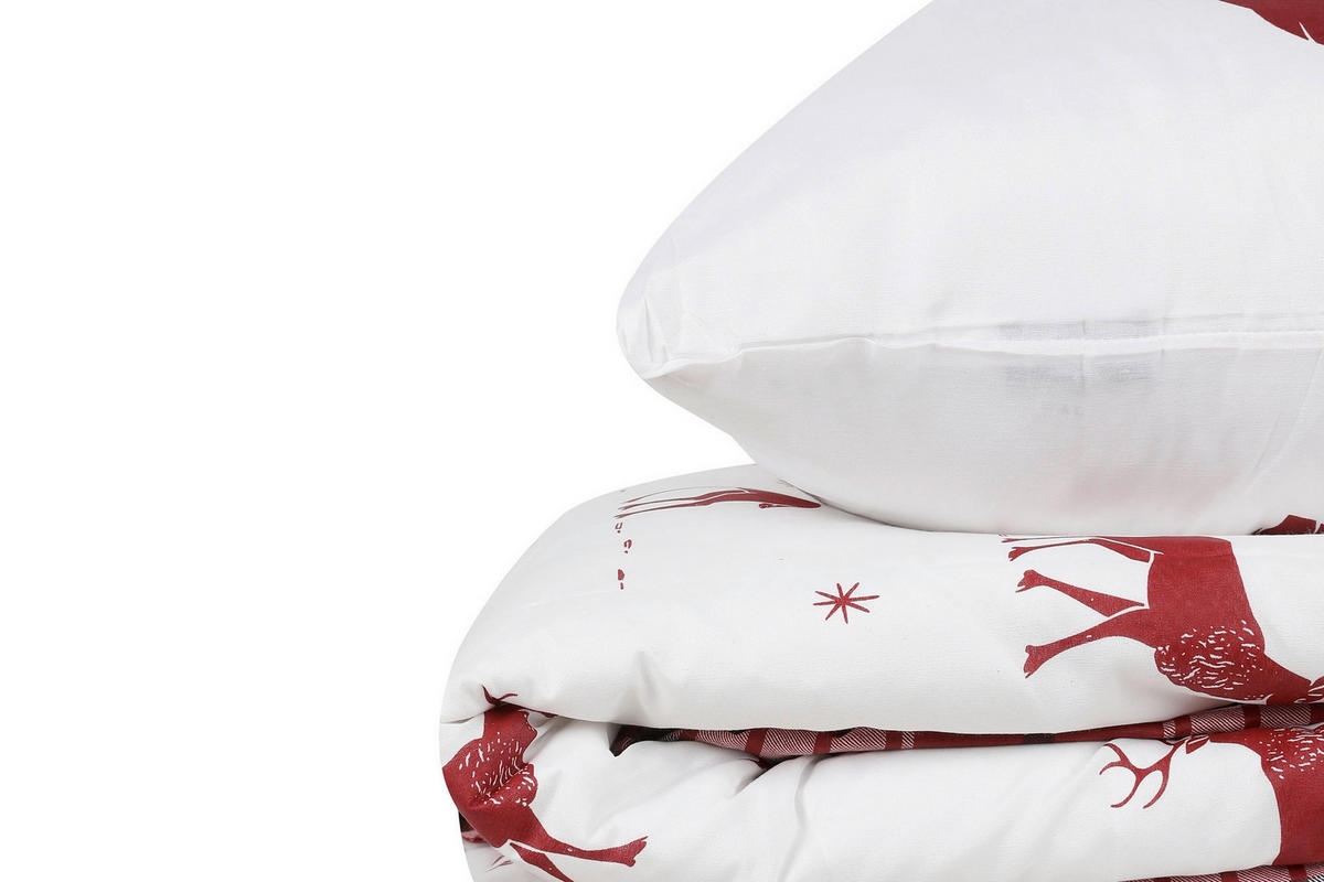 BETTWÄSCHE 2-teilig Geyik - Claret Red 155/200 cm  - Multicolor, Basics, Textil (155/200cm) - X-Mas