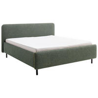 POLSTERBETT PRIMO 160/200 cm  in Dunkelgrün, Gelb  - Dunkelgrün/Gelb, Design, Textil/Metall (160/200cm) - Xora