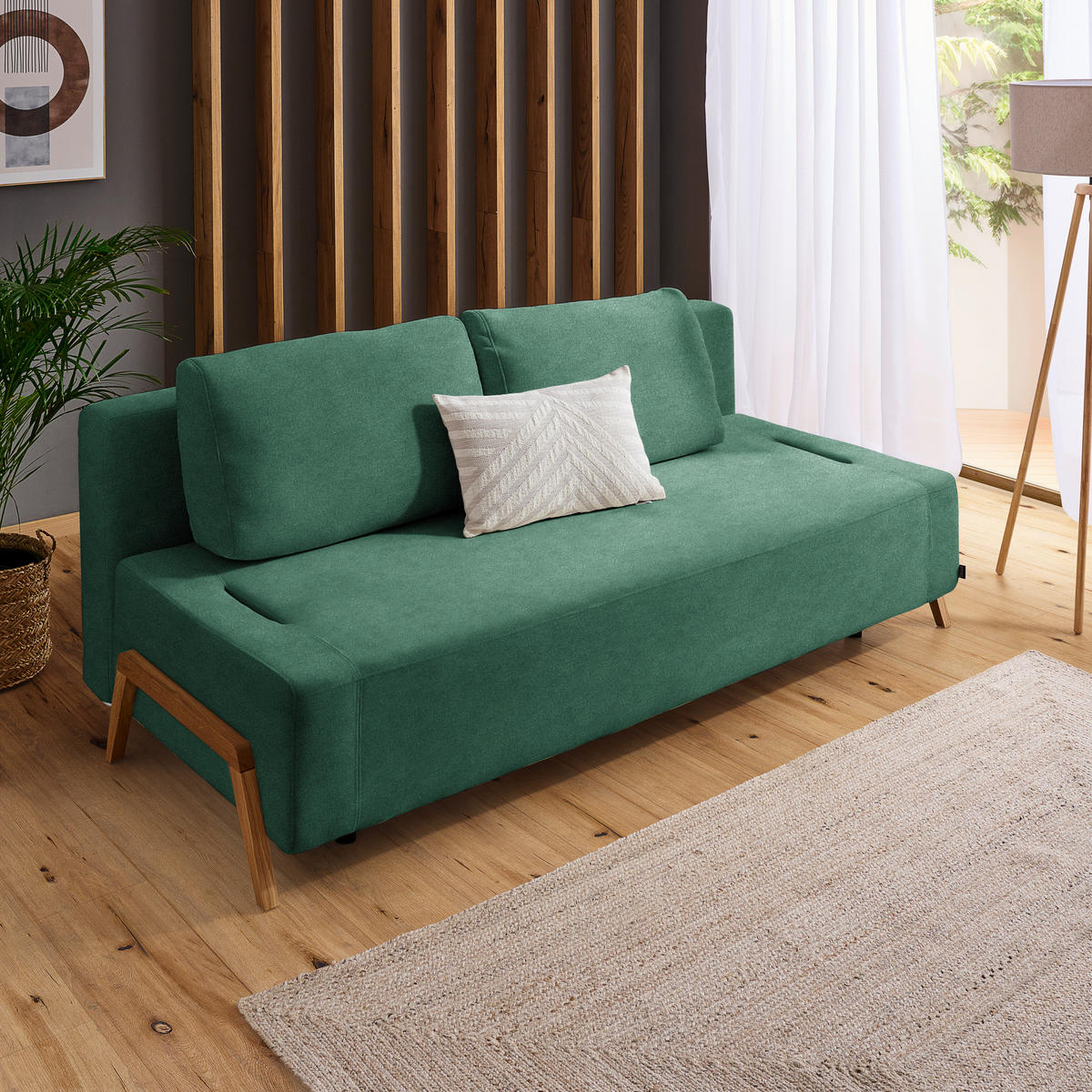 SCHLAFSOFA in Holz, Textil Türkis  - Türkis/Naturfarben, Design, Holz/Textil (211/88/102cm) - Niels Andersson