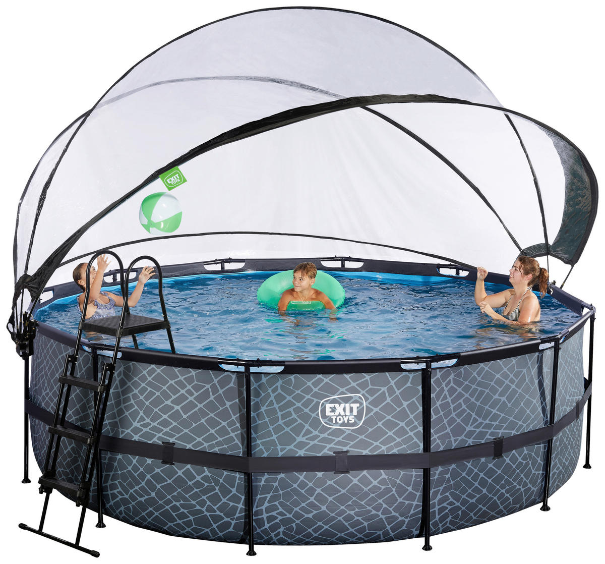 POOL 427/122 cm  - Blaugrau, Konventionell, Kunststoff/Metall (427/122cm) - EXIT Toys