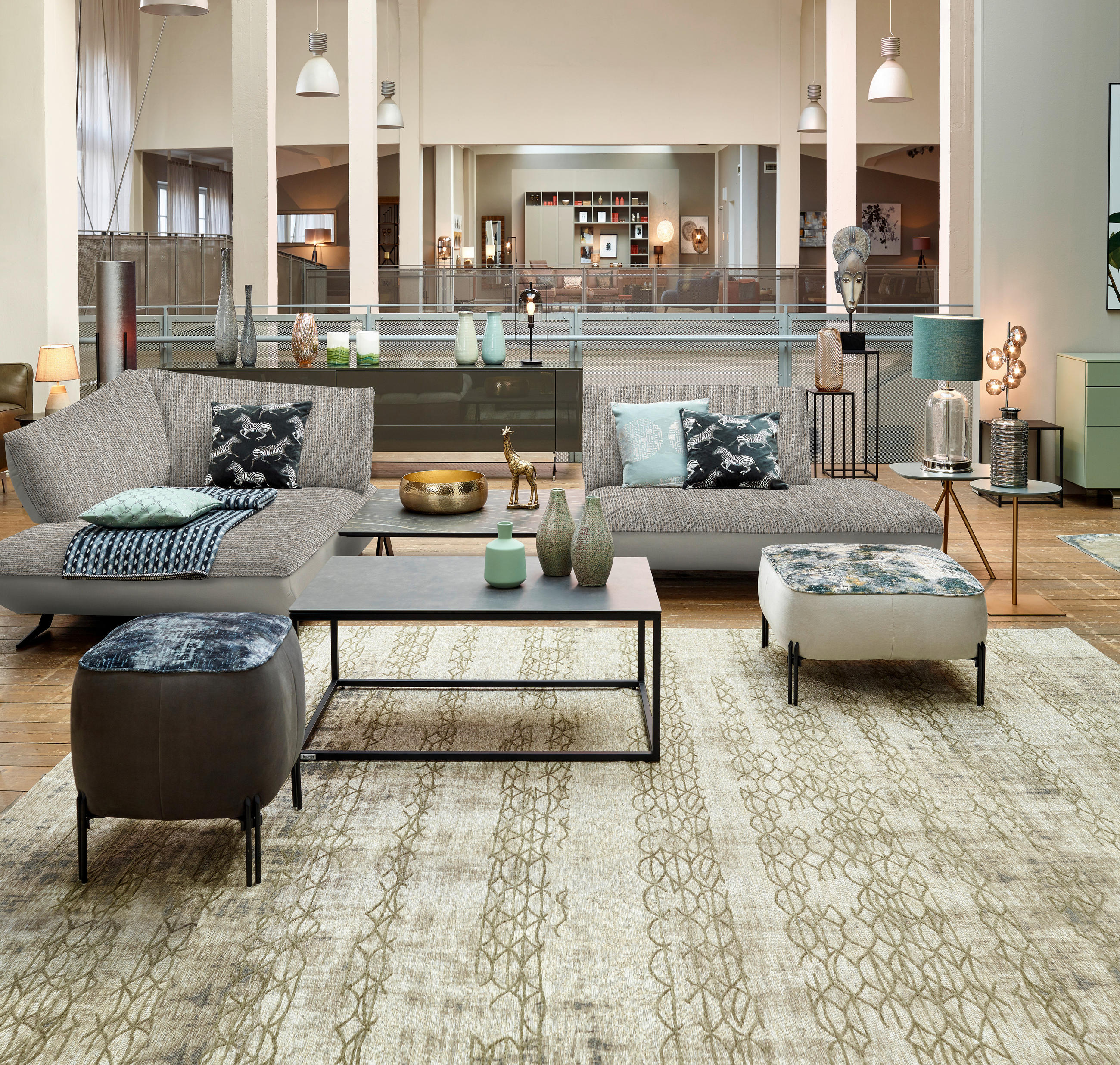 ECKSOFA Webstoff, Struktur Naturfarben, Sandfarben  - Sandfarben/Anthrazit, Design, Textil/Metall (172/265cm) - Joop!