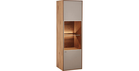 HÄNGEVITRINE in vollmassiv Kerneiche Eichefarben, Fango - Fango/Eichefarben, Natur, Glas/Holz (41/137/39cm) - Valnatura