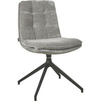 STUHL  in Chenille  - Schwarz/Grau, Design, Textil/Metall (49/90/68cm) - Johann Jakob