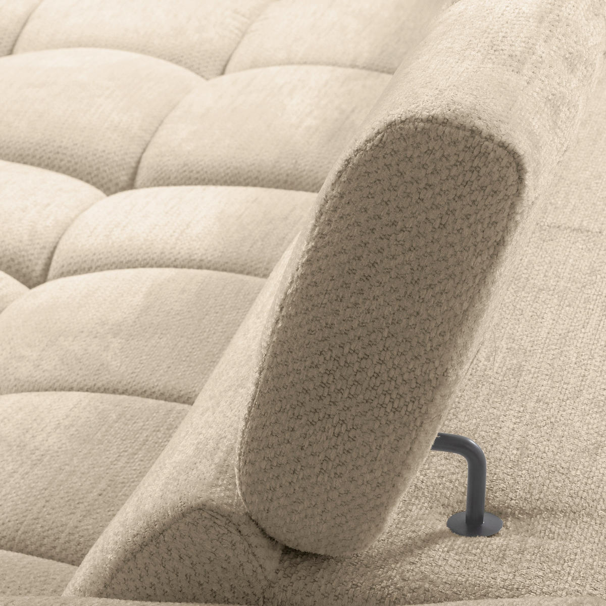 ECKSOFA  Webstoff Beige  - Beige/Schwarz, Design, Kunststoff/Textil (177/274cm) - Livetastic