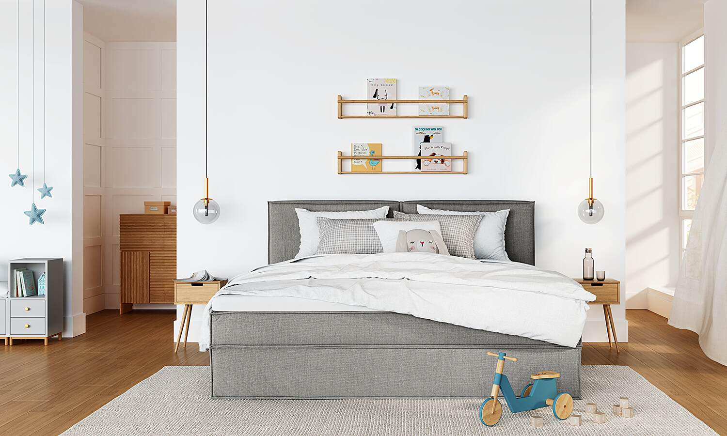 BOXSPRINGBETT 240/200 cm  in Hellgrau  - Hellgrau, Design, Textil (240/200cm) - home24