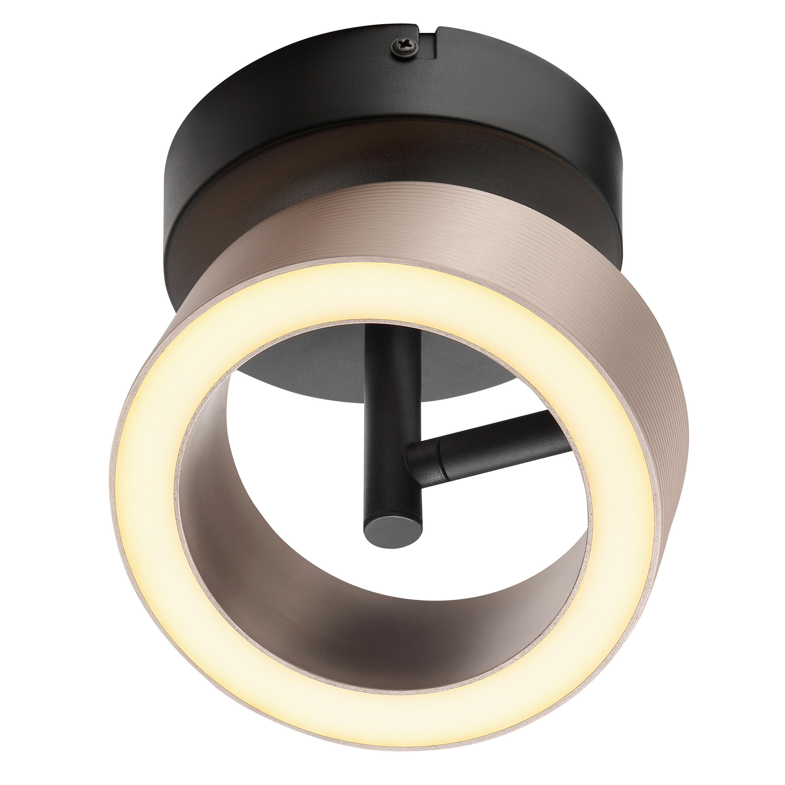 STROPNÍ LED SVÍTIDLO, 13/15 cm  - černá/hnědá, Design, kov/plast (13/15cm)