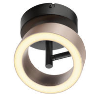 STROPNÍ LED SVÍTIDLO, 13/15 cm  - černá/hnědá, Design, kov/plast (13/15cm)