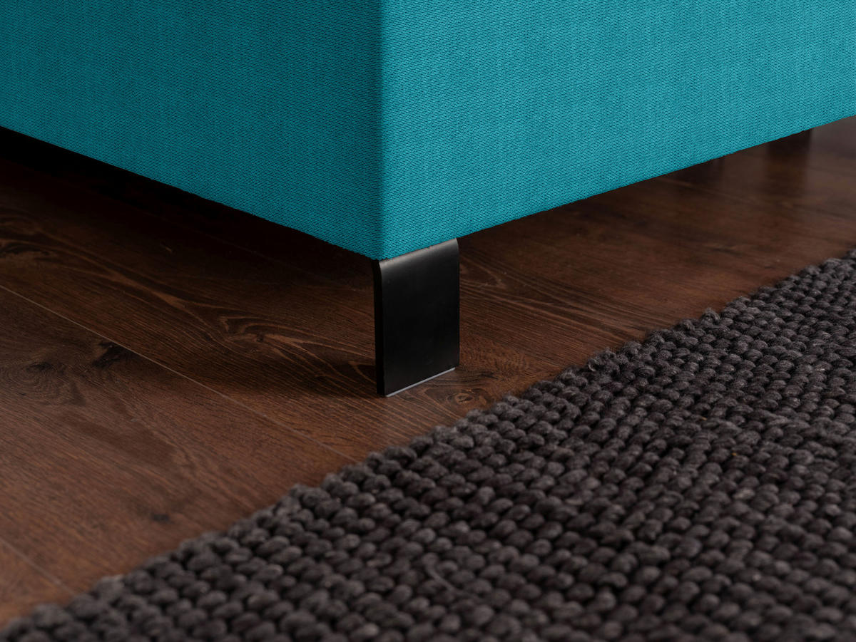 BOXSPRINGBETT 240/220 cm  in Türkis  - Türkis/Schwarz, Konventionell, Textil/Metall (240/220cm) - Esposa