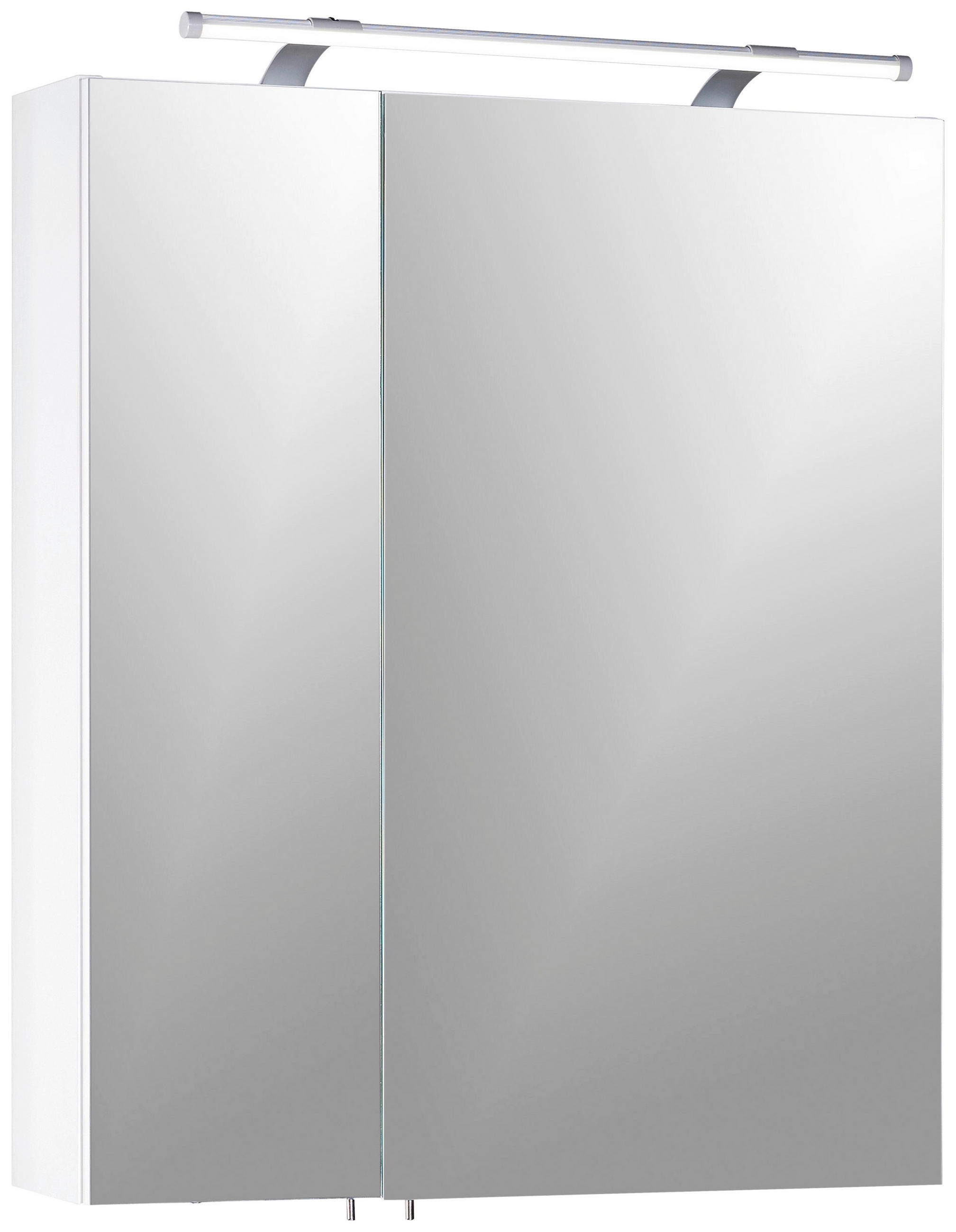 SPIEGELSCHRANK 60/75,7/16 cm  - Weiß Hochglanz/Silberfarben, MODERN, Glas/Holzwerkstoff (60/75,7/16cm) - MID.YOU