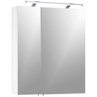 SPIEGELSCHRANK 60/75,7/16 cm  - Weiß Hochglanz/Silberfarben, MODERN, Glas/Holzwerkstoff (60/75,7/16cm) - MID.YOU