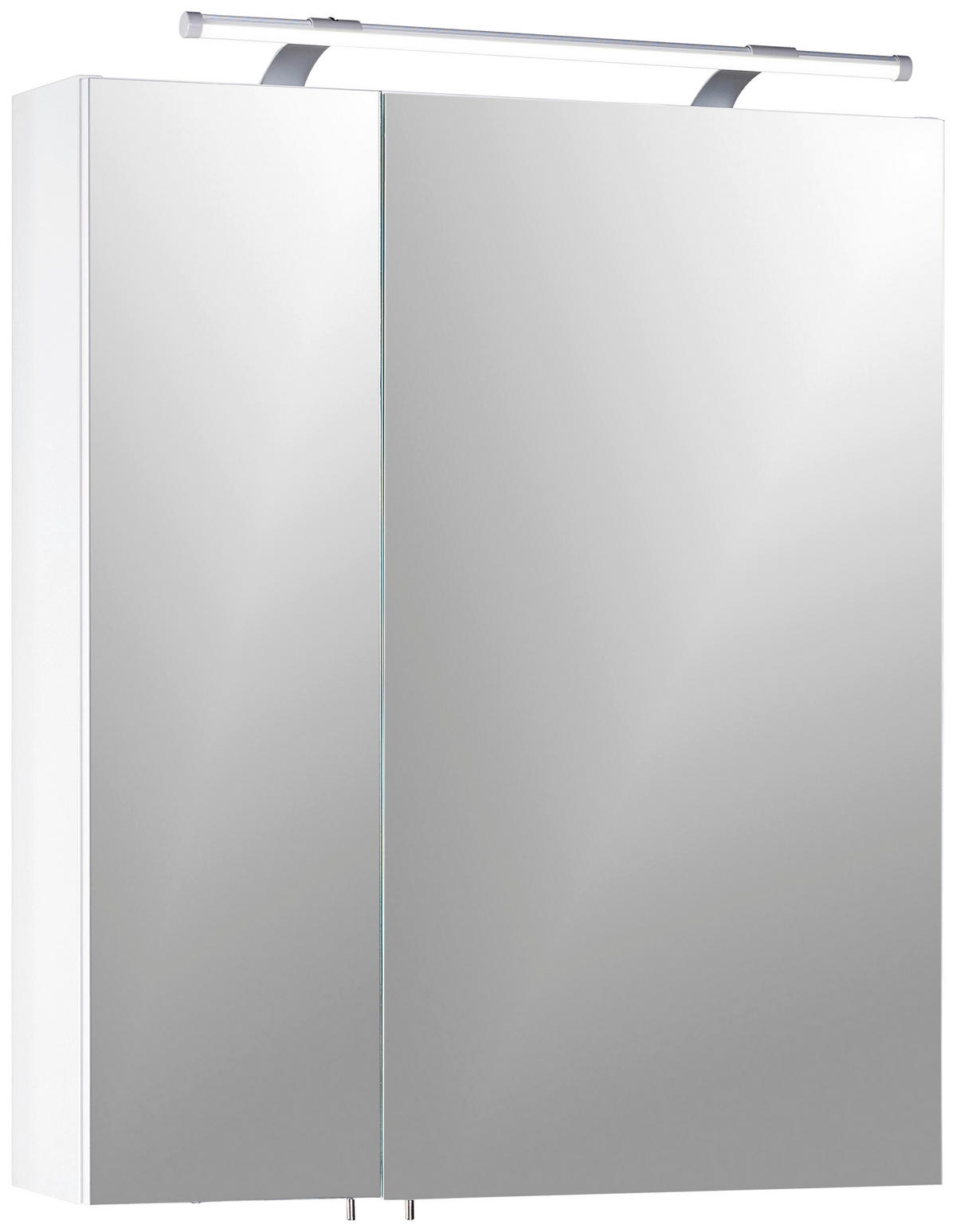 SPIEGELSCHRANK 60/75,7/16 cm  - Weiß Hochglanz/Silberfarben, MODERN, Glas/Holzwerkstoff (60/75,7/16cm) - MID.YOU