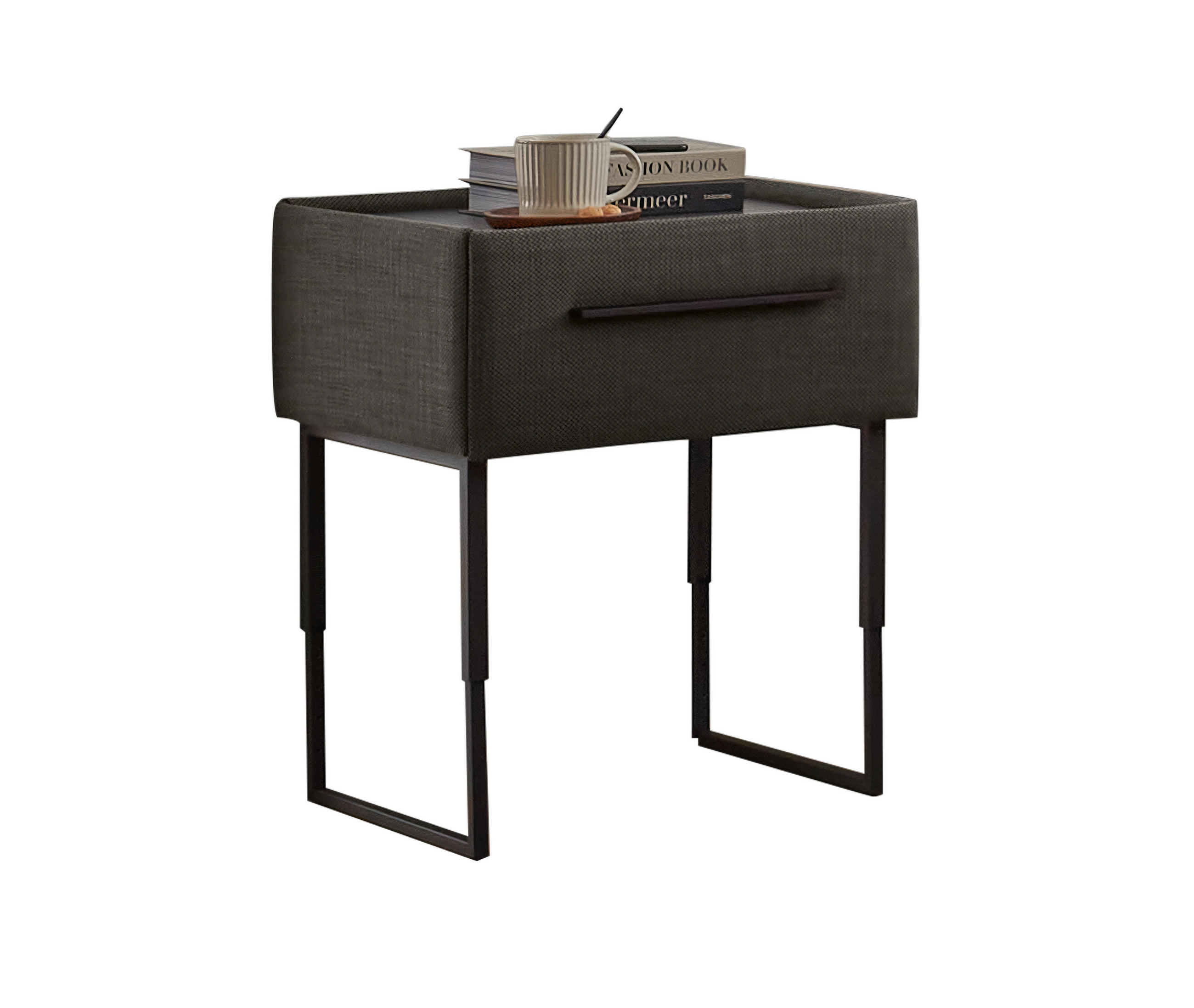 NACHTSCHRANK 49,3/45,5-61,5/45,9 cm Fichte, Kiefer Sperrholz  - Schwarz/Braun, Design, Holz/Holzwerkstoff (49,3/45,5-61,5/45,9cm) - Dieter Knoll