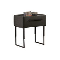 NACHTSCHRANK 49,3/45,5-61,5/45,9 cm Fichte, Kiefer Sperrholz  - Schwarz/Braun, Design, Holz/Holzwerkstoff (49,3/45,5-61,5/45,9cm) - Dieter Knoll