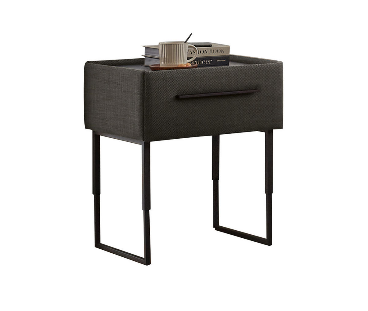 NACHTSCHRANK 49,3/45,5-61,5/45,9 cm Fichte, Kiefer Sperrholz  - Schwarz/Braun, Design, Holz/Holzwerkstoff (49,3/45,5-61,5/45,9cm) - Dieter Knoll