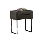 NACHTSCHRANK 49,3/45,5-61,5/45,9 cm Fichte, Kiefer Sperrholz  - Schwarz/Braun, Design, Holz/Holzwerkstoff (49,3/45,5-61,5/45,9cm) - Dieter Knoll